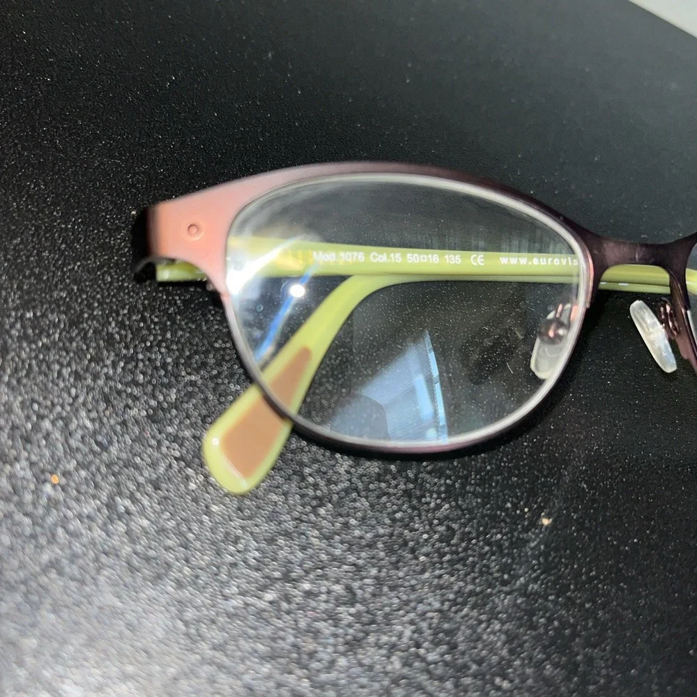 YOU'S 1076 Eyeglasses‎ Frames 50/16/135 Full Rim Semi Cat Eye Purple With Green